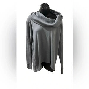 NWT Lucky Brand Blue Women's asymmetric thermal with scoop neck. Size Large.